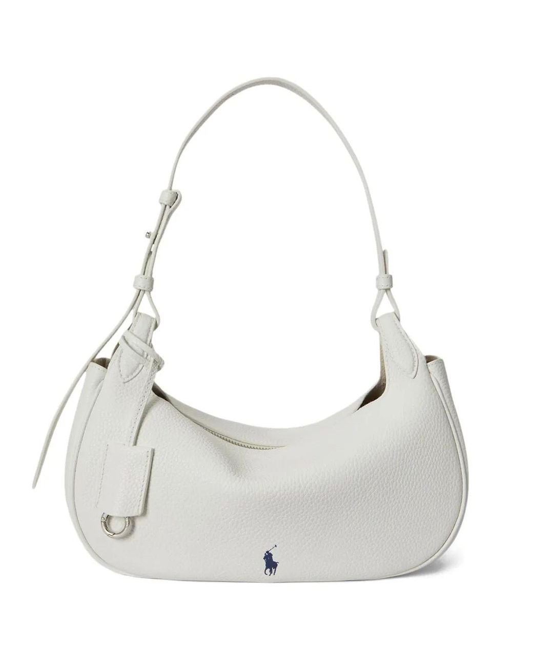 Polo Ralph Lauren White Pony Play Leather Shoulder Bag