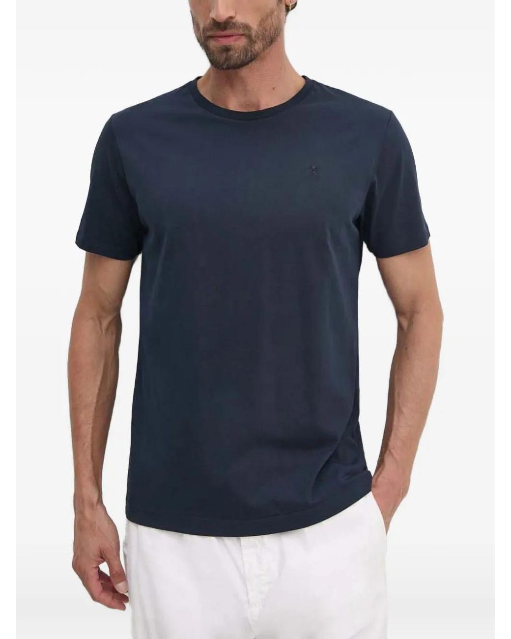 Hackett Blue T-Shirt À Logo Brodé for men