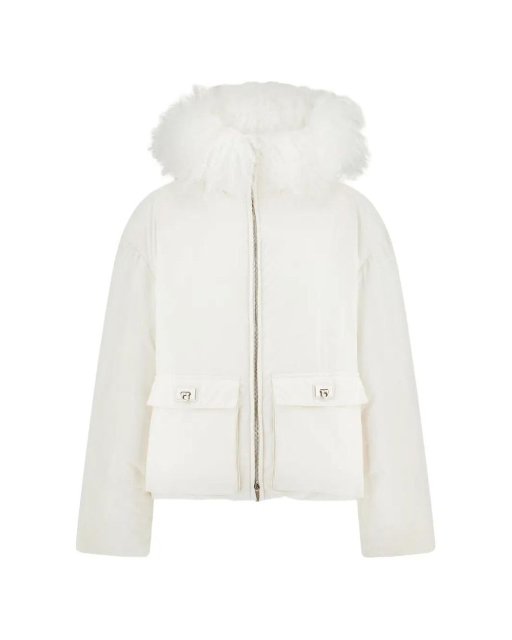 Ferragamo White Padded Bomber