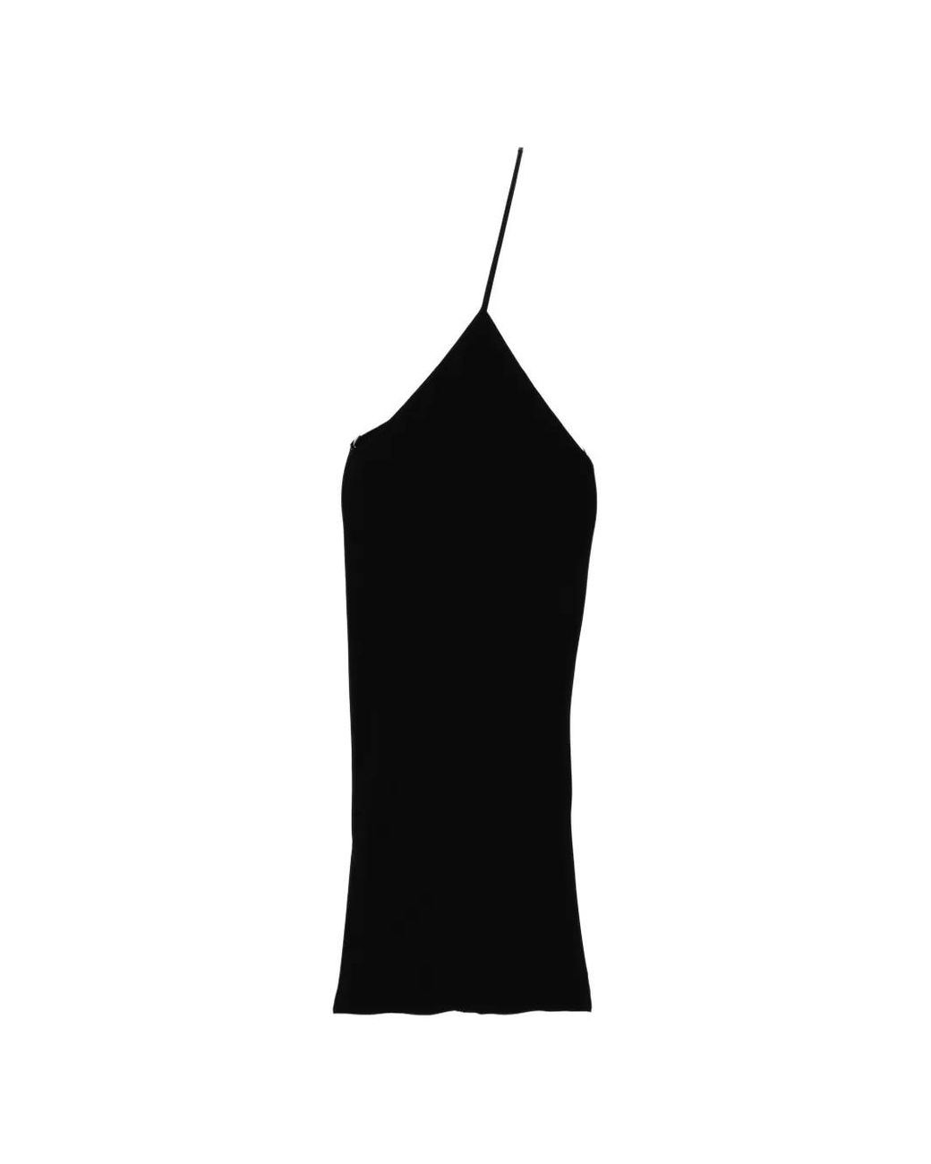 Rick Owens Black Bias Strap Dress