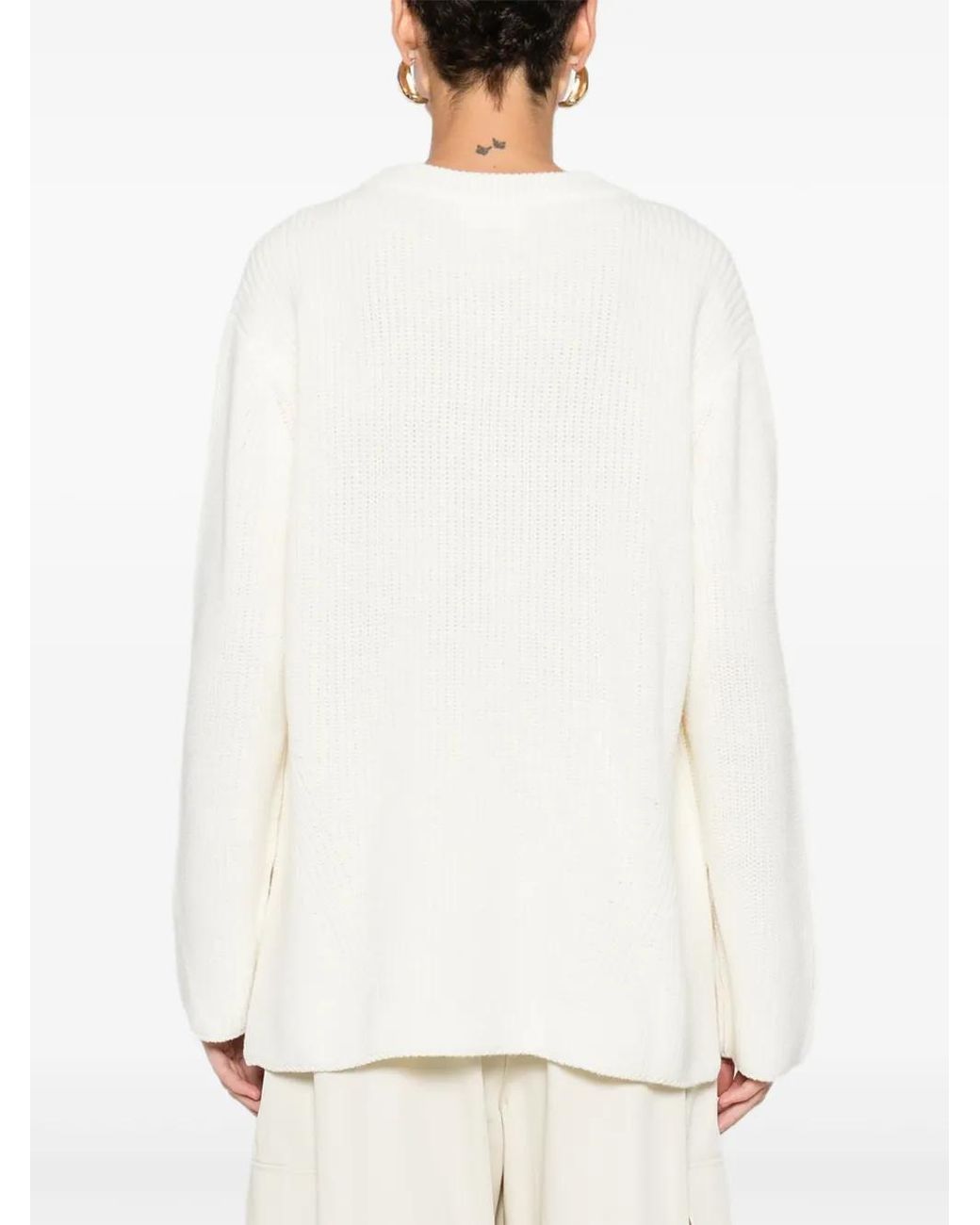 P.A.R.O.S.H. White Bead-Embellished Sweater