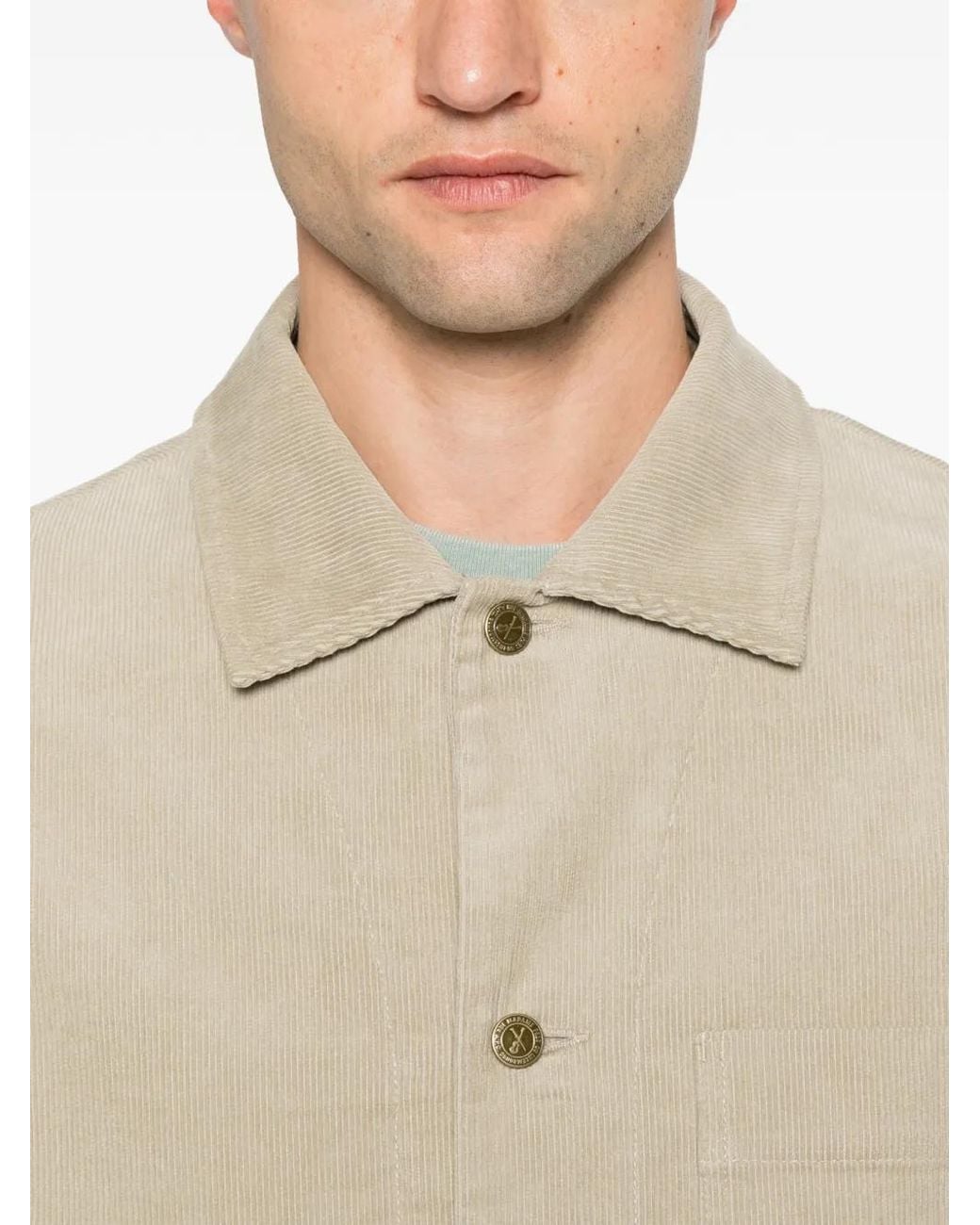 A.P.C. Natural Veste-Chemise En Velours Côtelé À Poches Plaquées Rodney for men