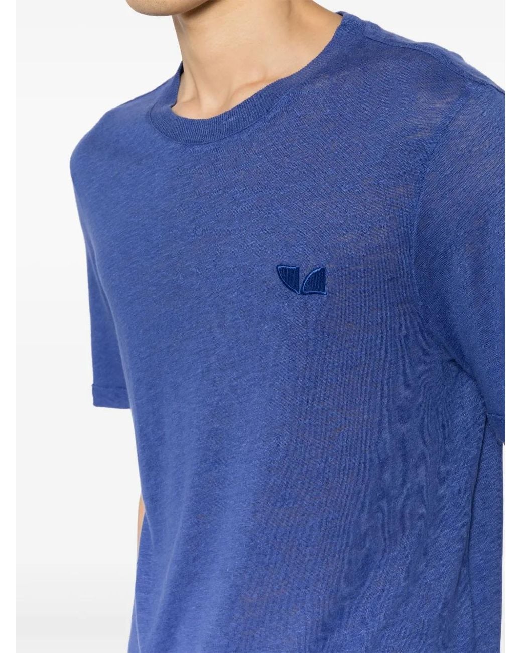 IRO Blue Logo-Embroidered T-Shirt for men