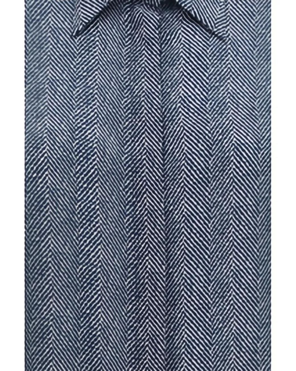 Sara Roka Blue Becka Herringbone Shirt