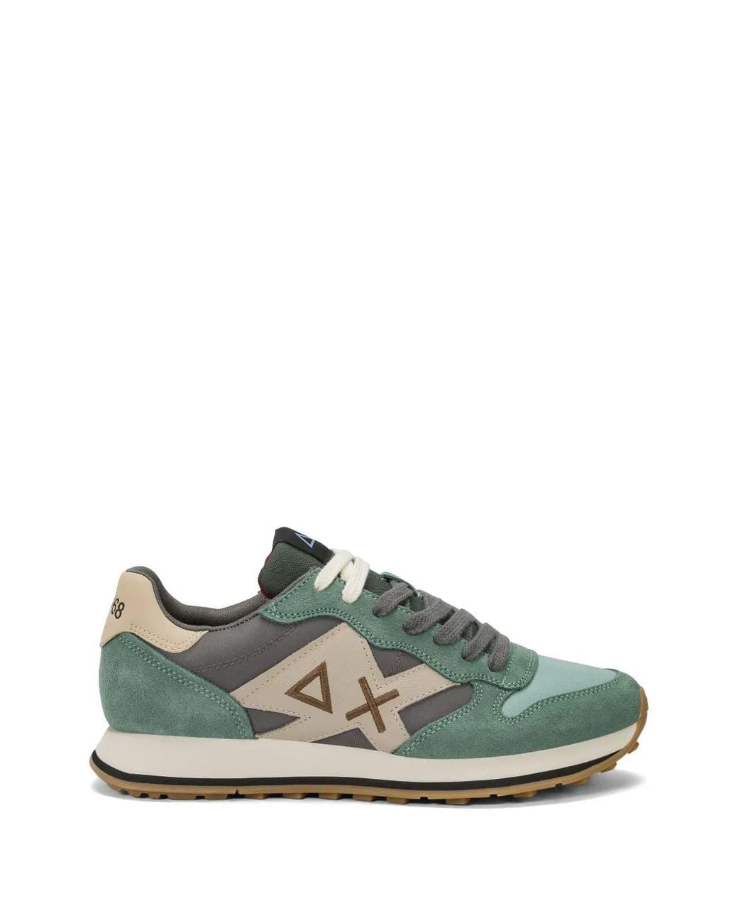 Sun 68 Green Jaki 2.0 Logo-Patch Suede Sneakers for men