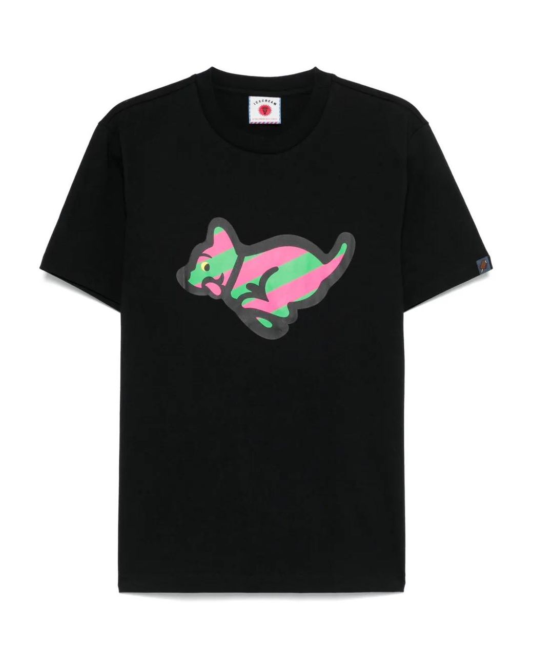 ICECREAM Black Running Puppy T-Shirt for men