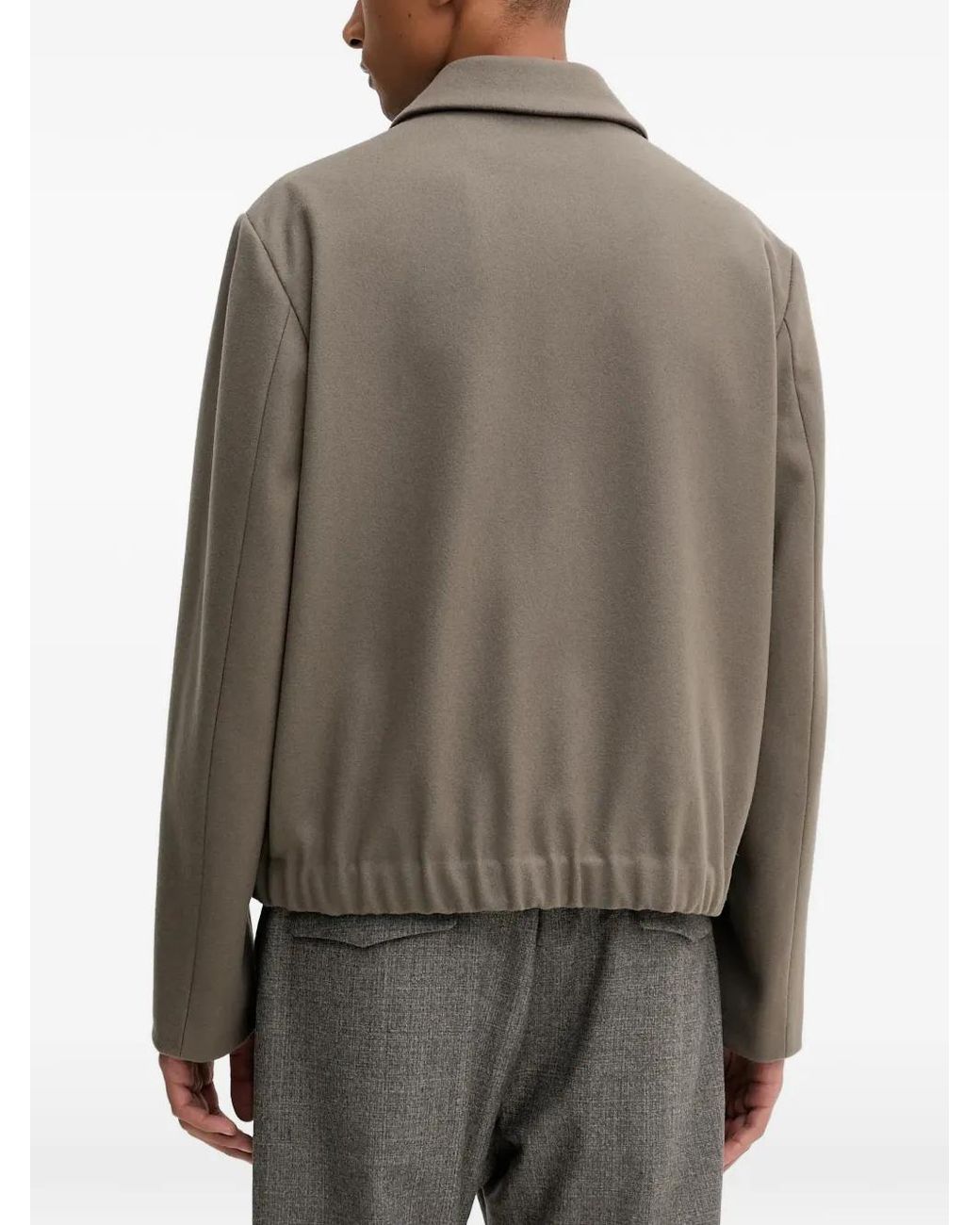 Barena Gray Flap-Pocket Zip-Up Jacket for men