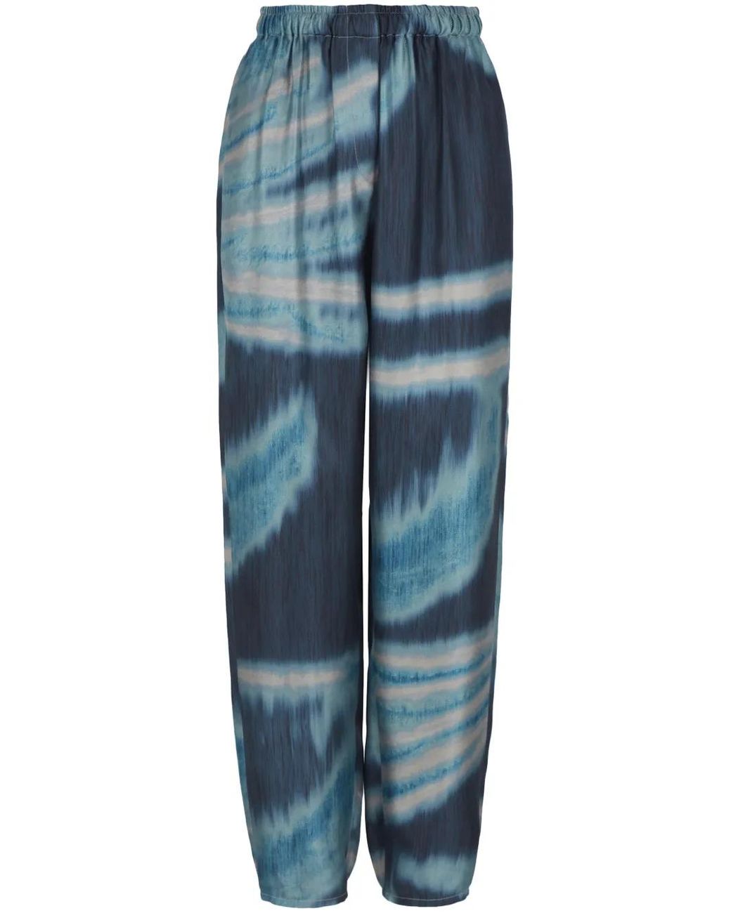 Giorgio Armani Blue Gradient-Effect Silk Trousers