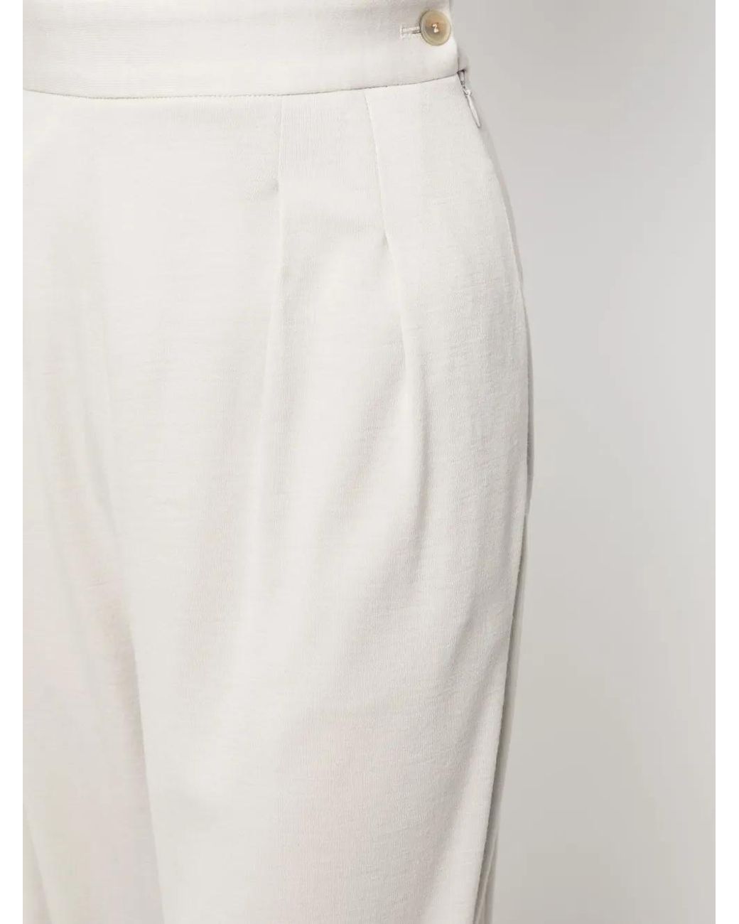 Fabiana Filippi White Wide Leg Wool Trousers