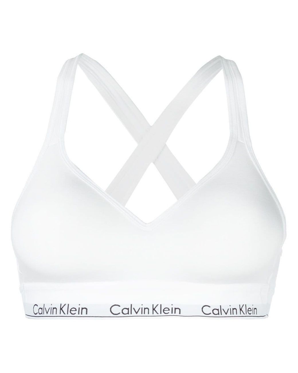 Calvin Klein Criss Cross Back Bra in White Lyst