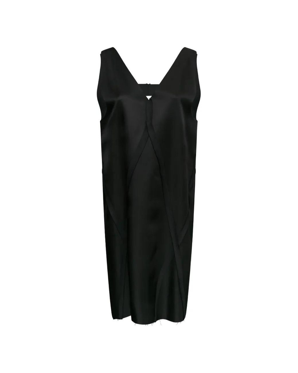 MM6 by Maison Margiela Black V-Neck Midi Dress