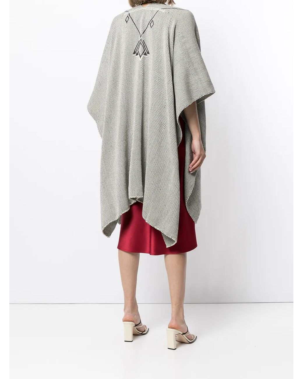 Voz Gray Double V-Neck Merino Shawl