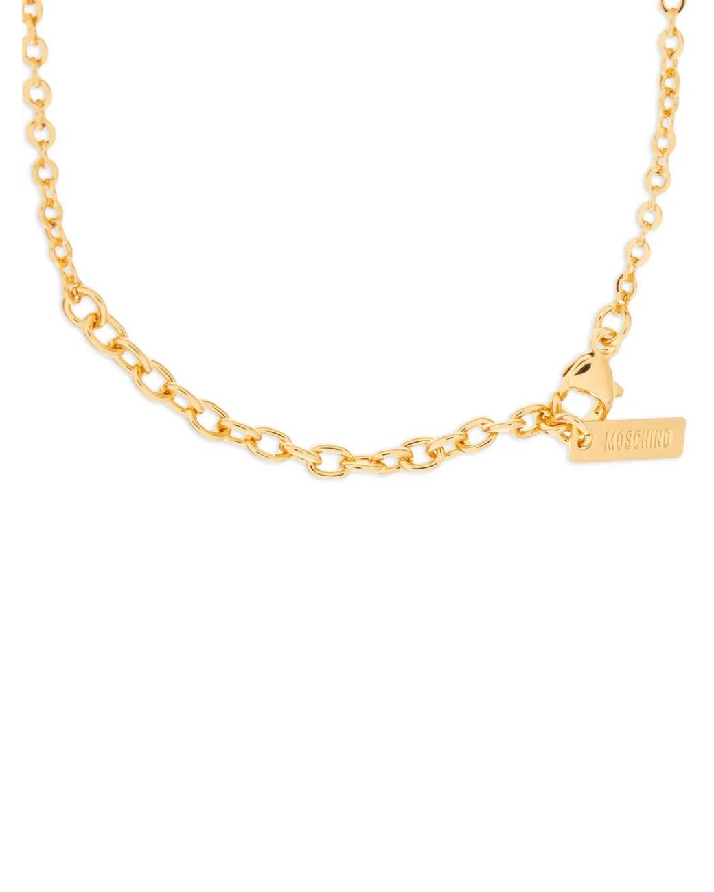 Moschino White Bow-Pendant Necklace