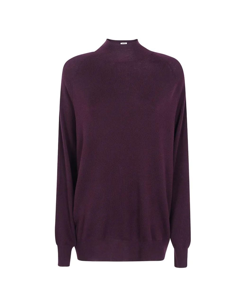 Aspesi Purple Raglan-Sleeve Turtleneck Sweater