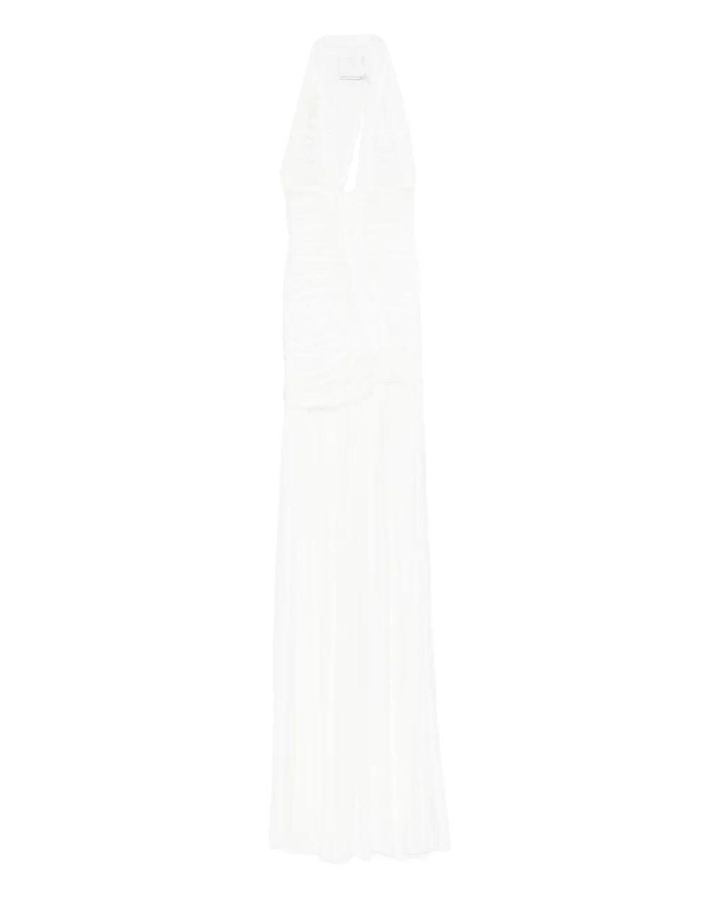 Christopher Esber White Orion V-Neck Pleated Maxi Dress