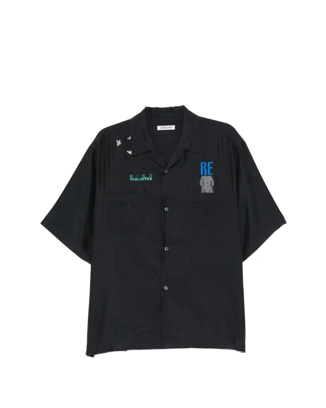 Undercover Blue Embroidery Pocket Shirt for men