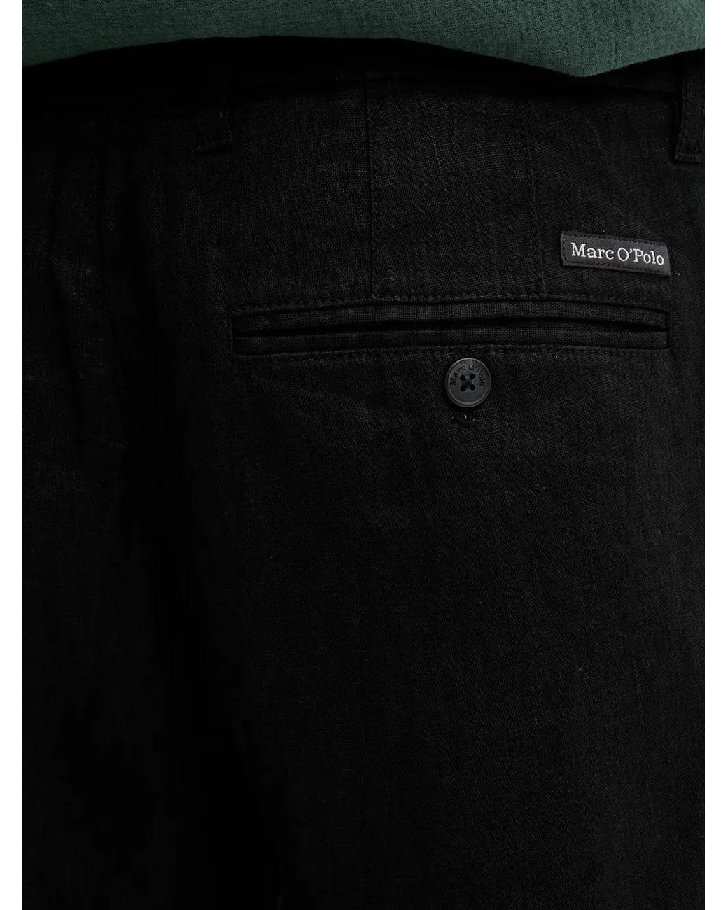 Marc O' Polo Black Pleated Straight-Leg Trousers for men