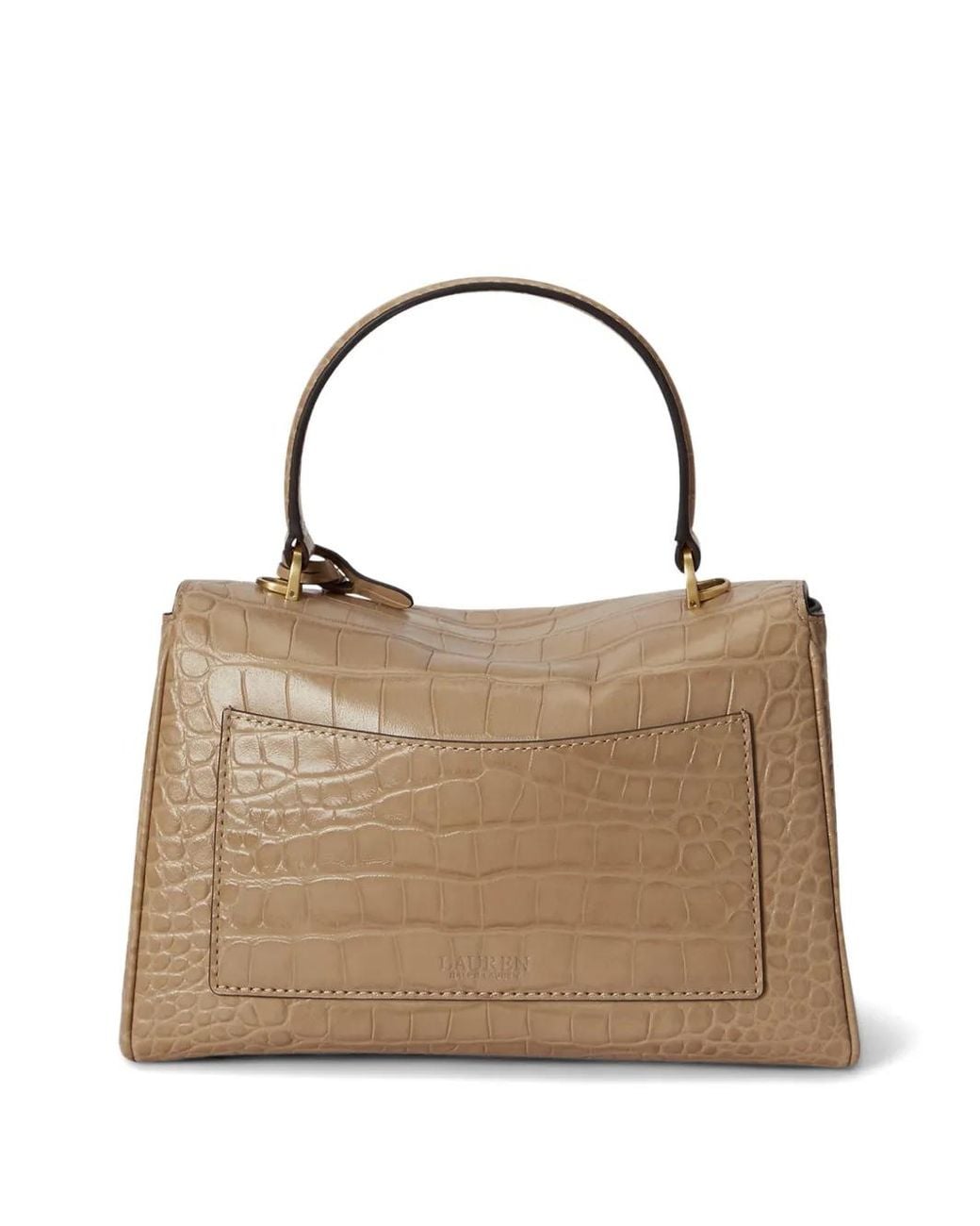 Ralph Lauren Metallic Petit Sac À Main Farrah À Effet Peau De Crocodile