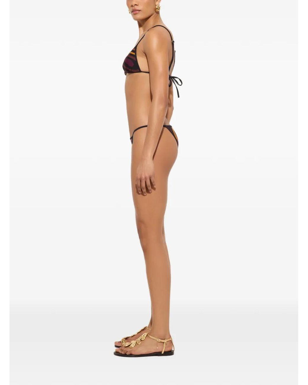 Emilio Pucci Purple Marmo Print Bikini Top