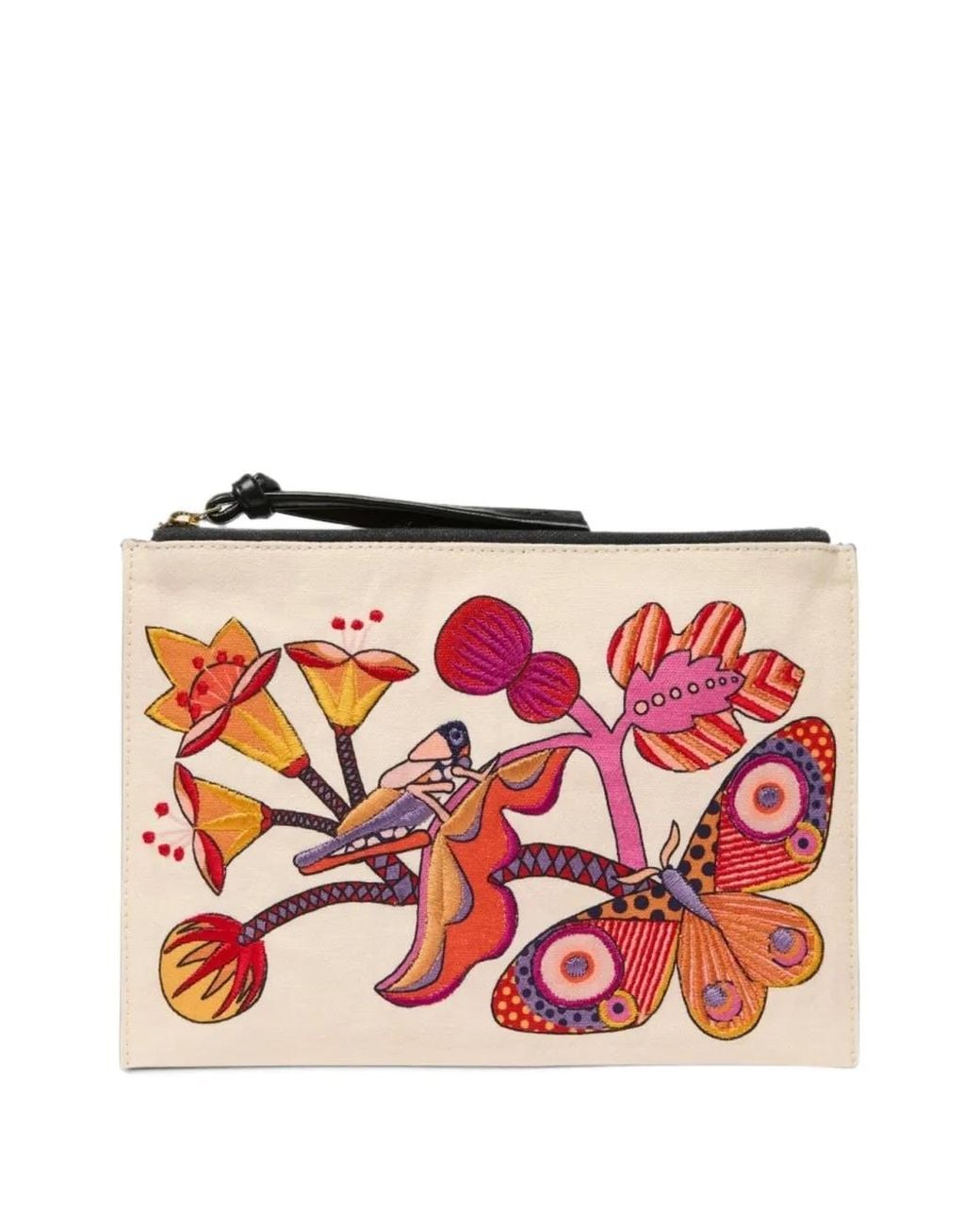 Inoui Edition Brodée Botanique Embroidered Clutch Bag
