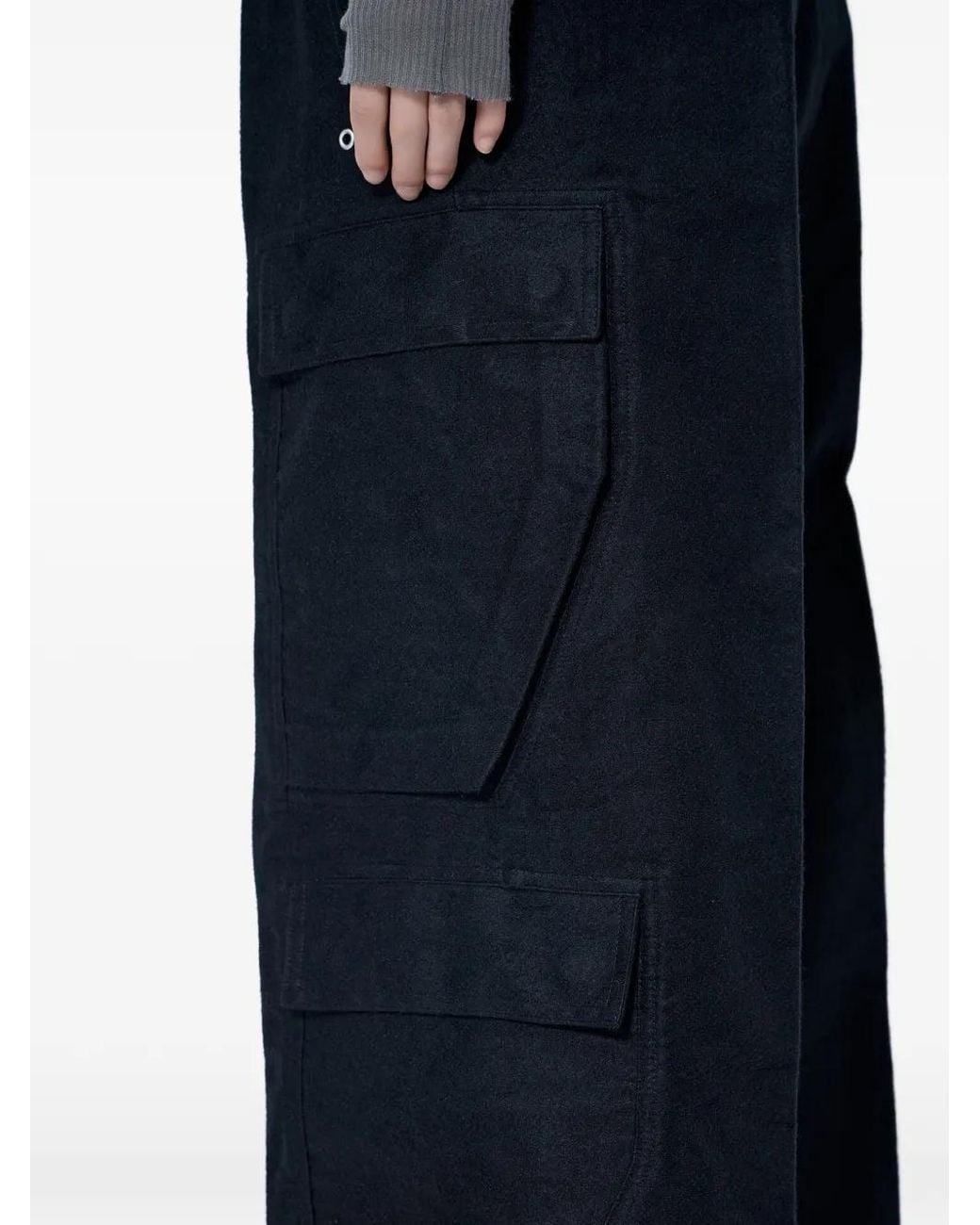 Rick Owens Blue Wide-Leg Cargo Pants