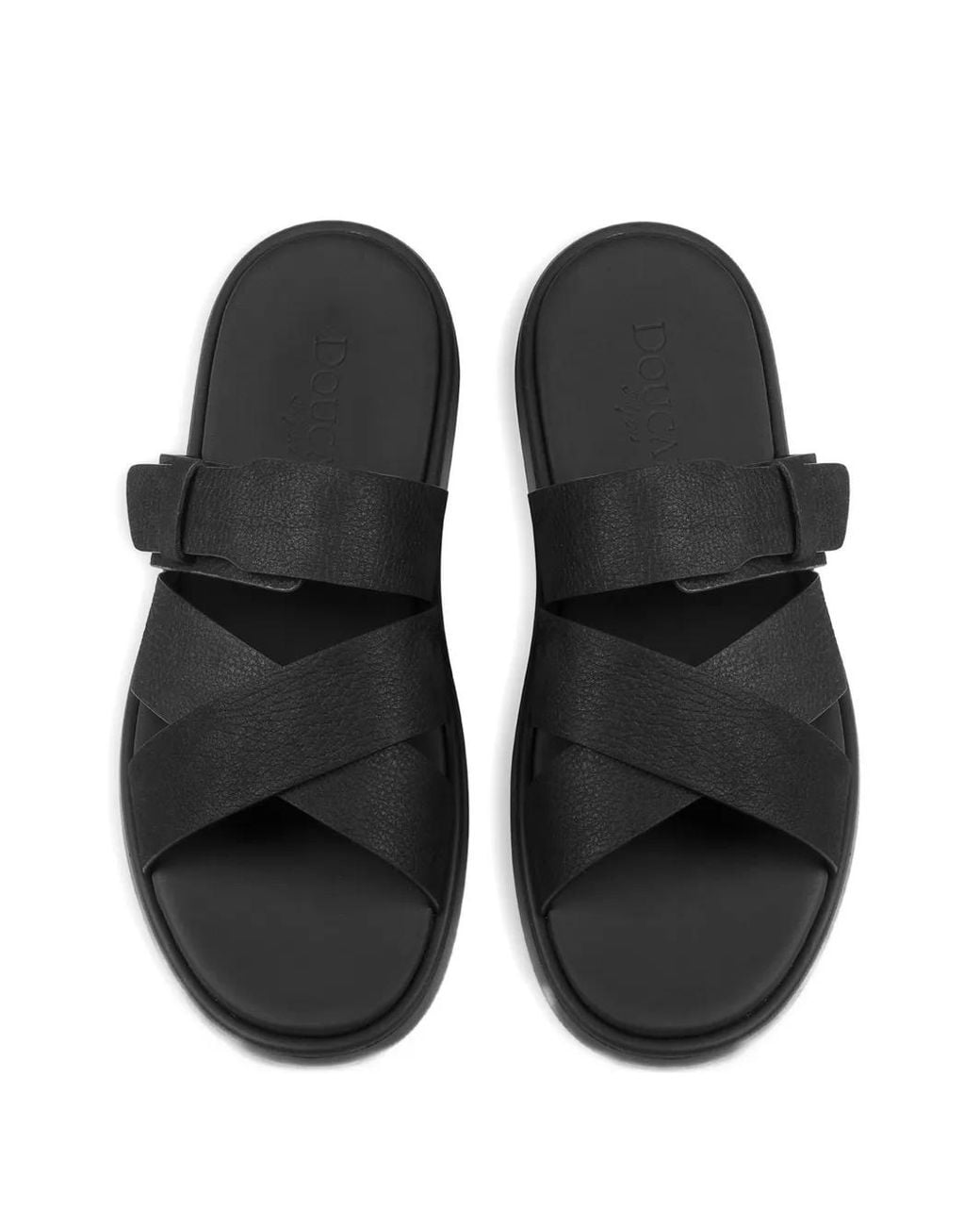 Doucal's Black Sandales À Brides Croisées Et Fermeture Scratch for men