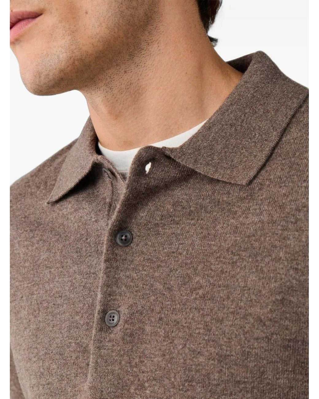 Hackett Brown Knitted Polo Shirt for men