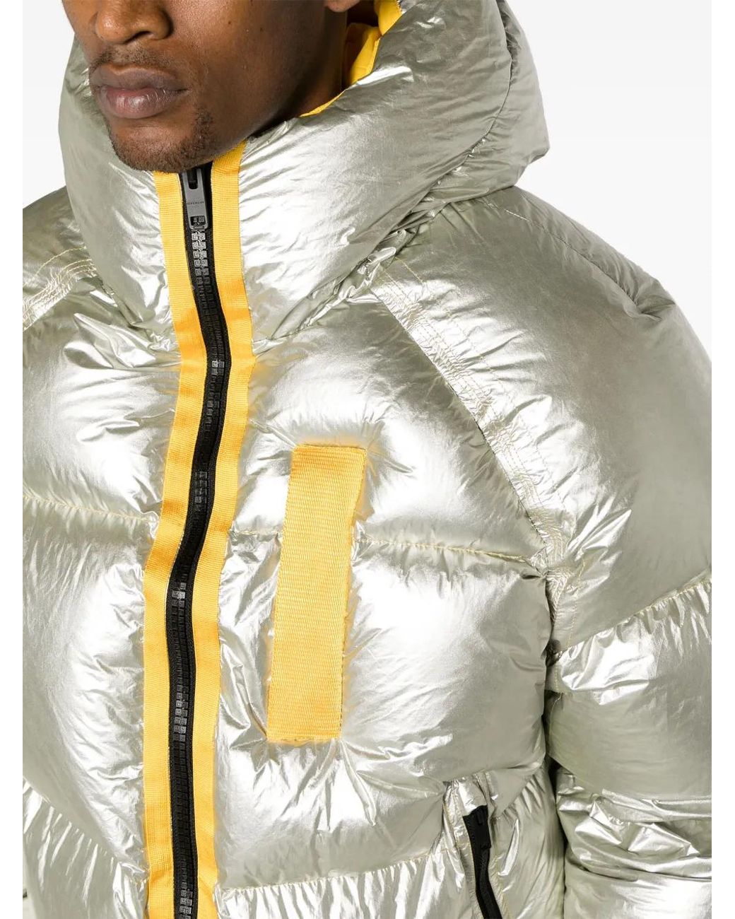 Givenchy Gray Laminated Hooded Puffer Jacket for men