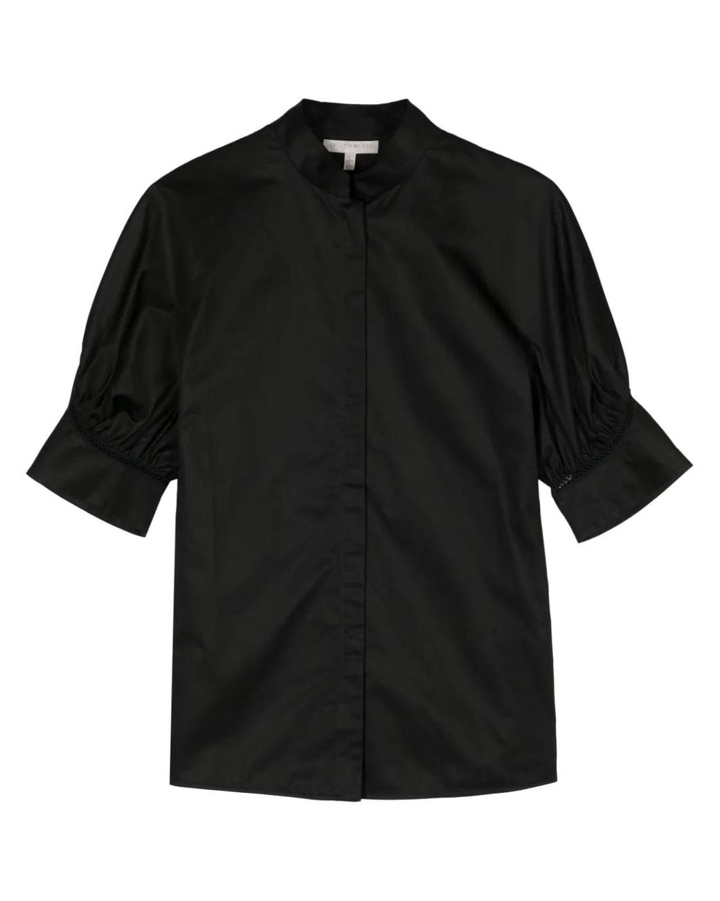 Shiatzy Chen Black Lace-Trim Cotton Shirt