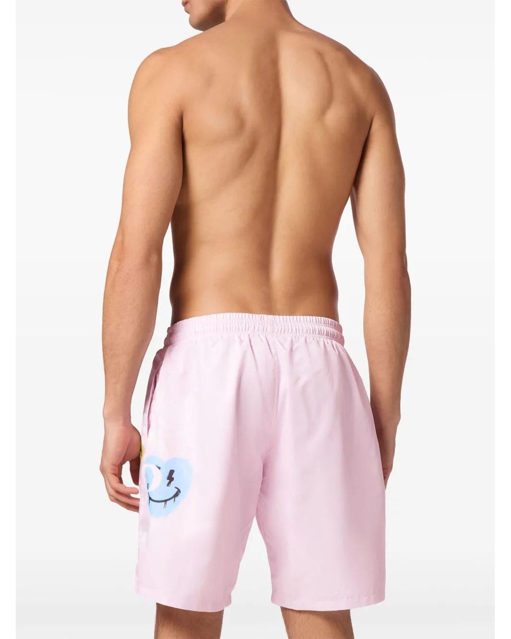 Philipp Plein Pink Logo-Print Swim Shorts for men