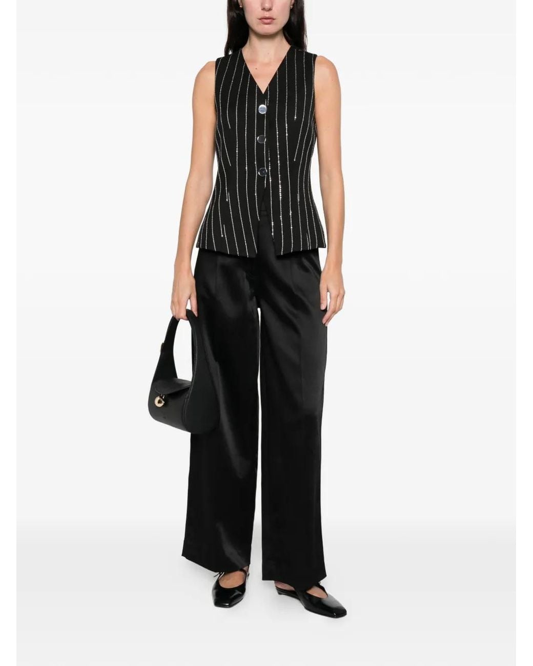 Sandro Black Striped Waistcoat