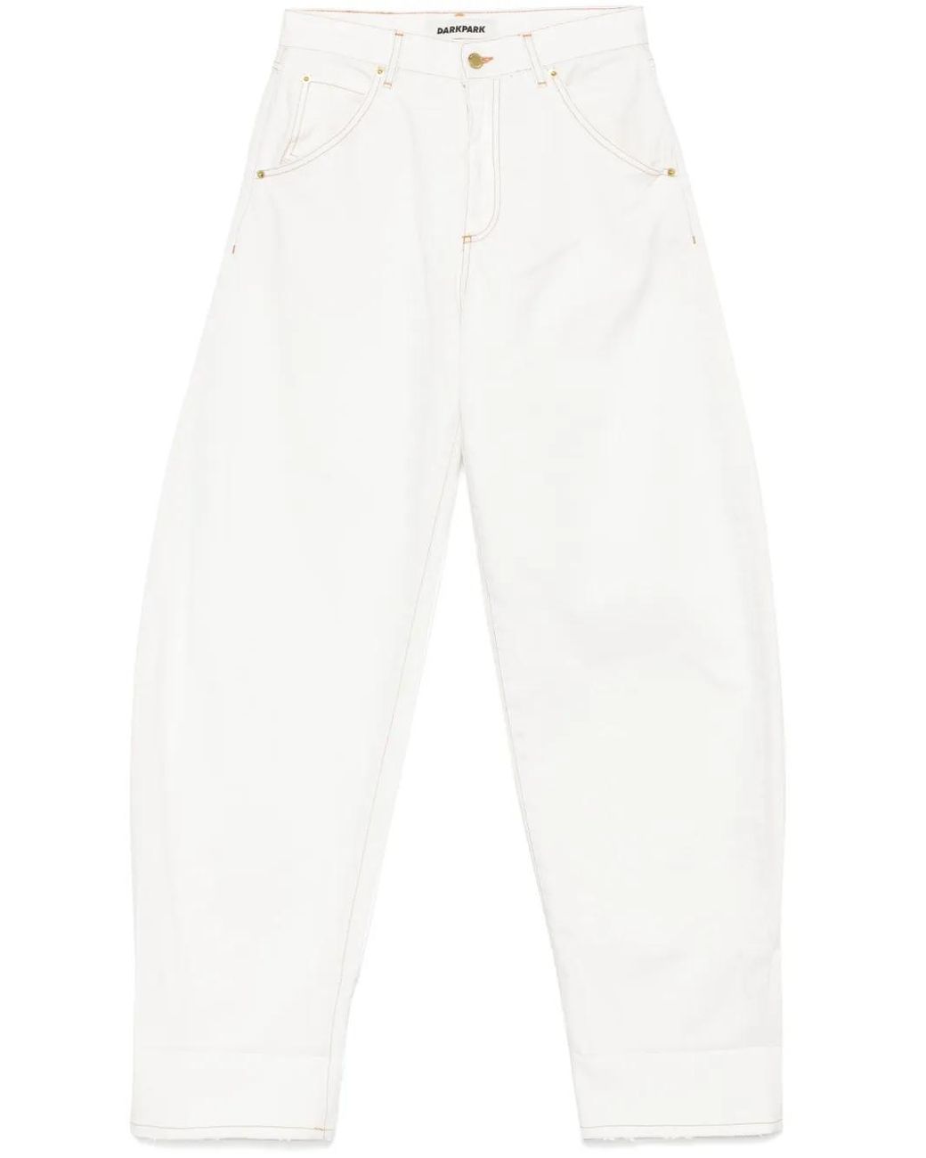 DARKPARK White Barrel-Leg Jeans
