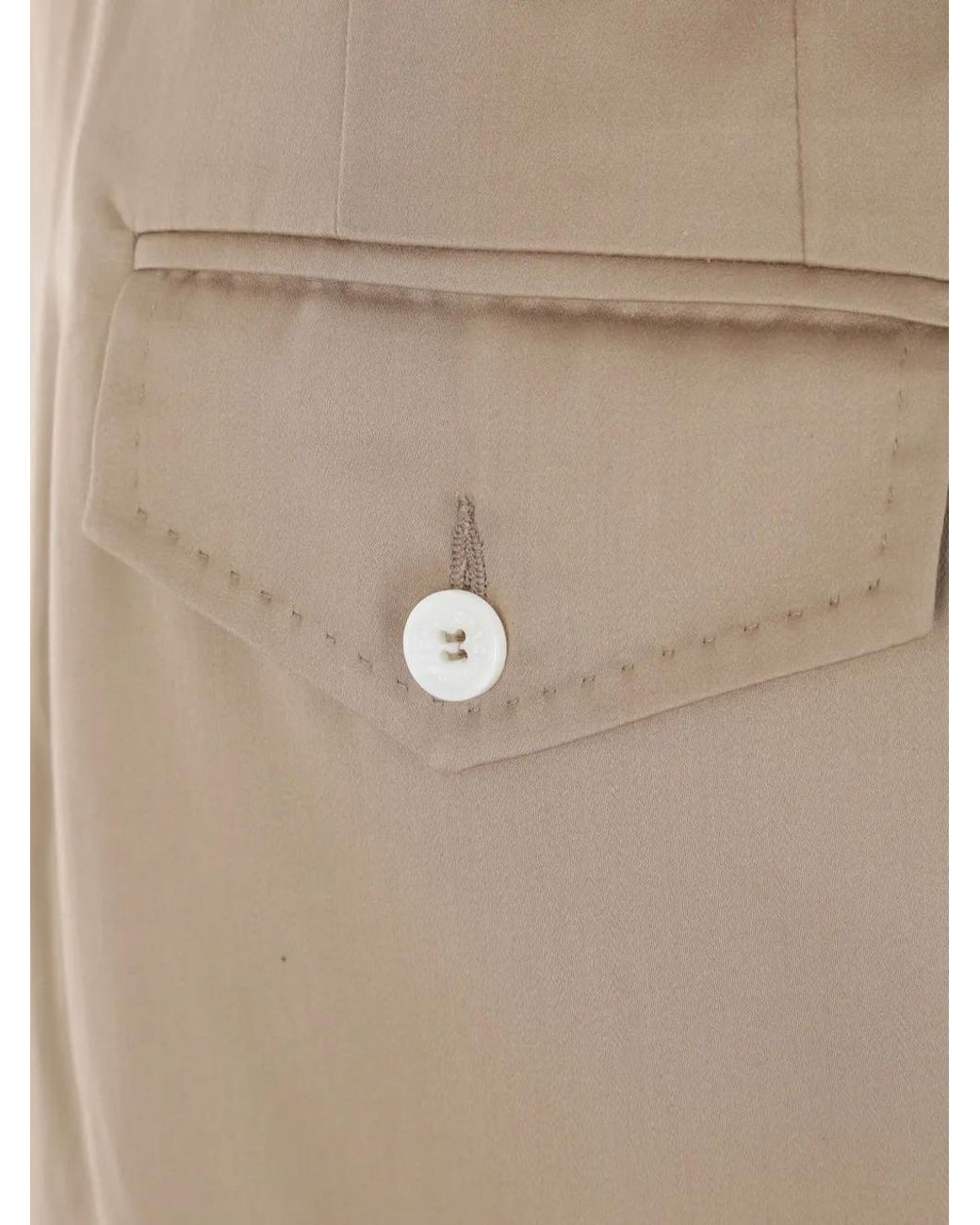 Setchu Natural Cropped Cotton Cargo Trousers