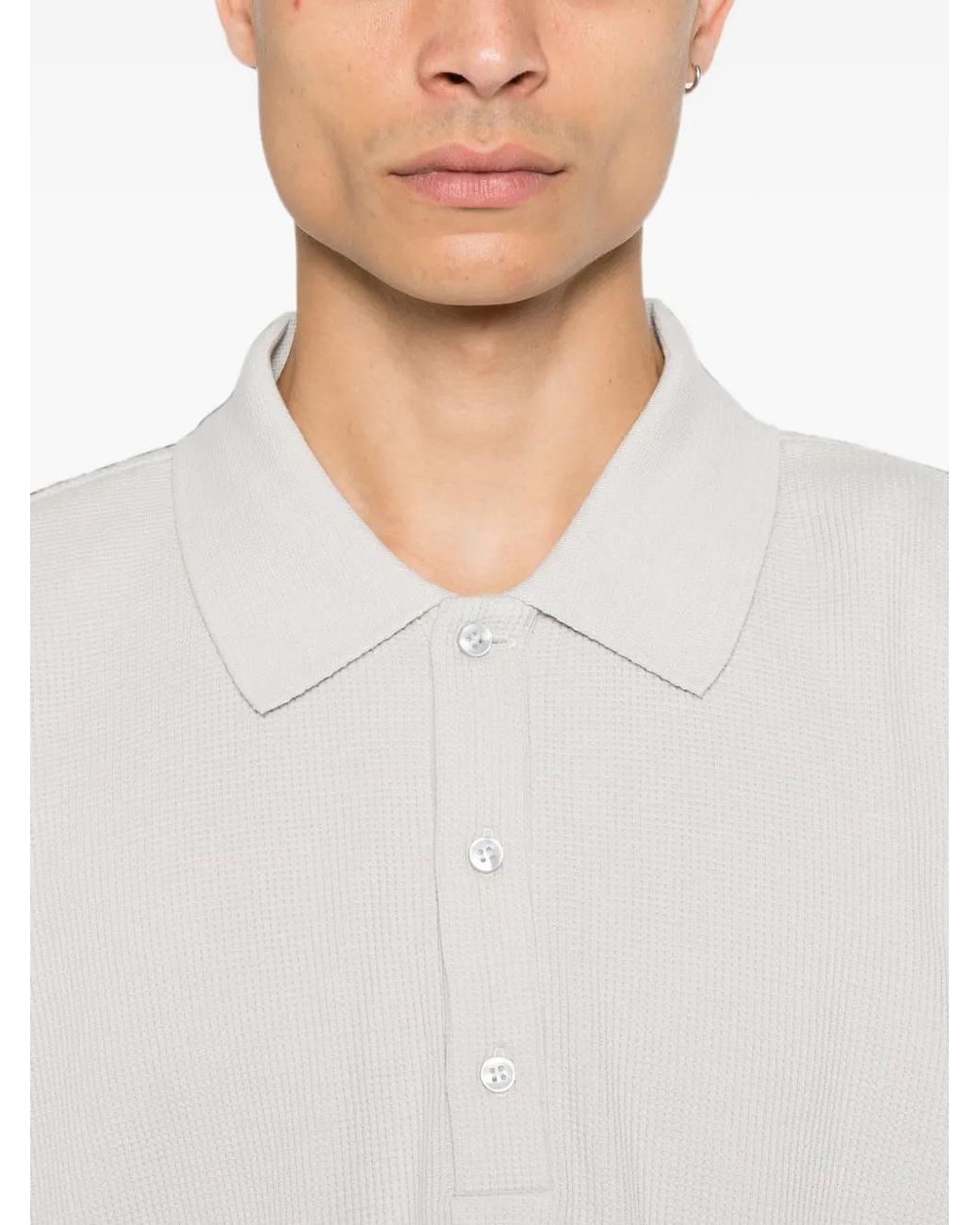 Won Hundred White Long-Sleeve Polo Shirt for men