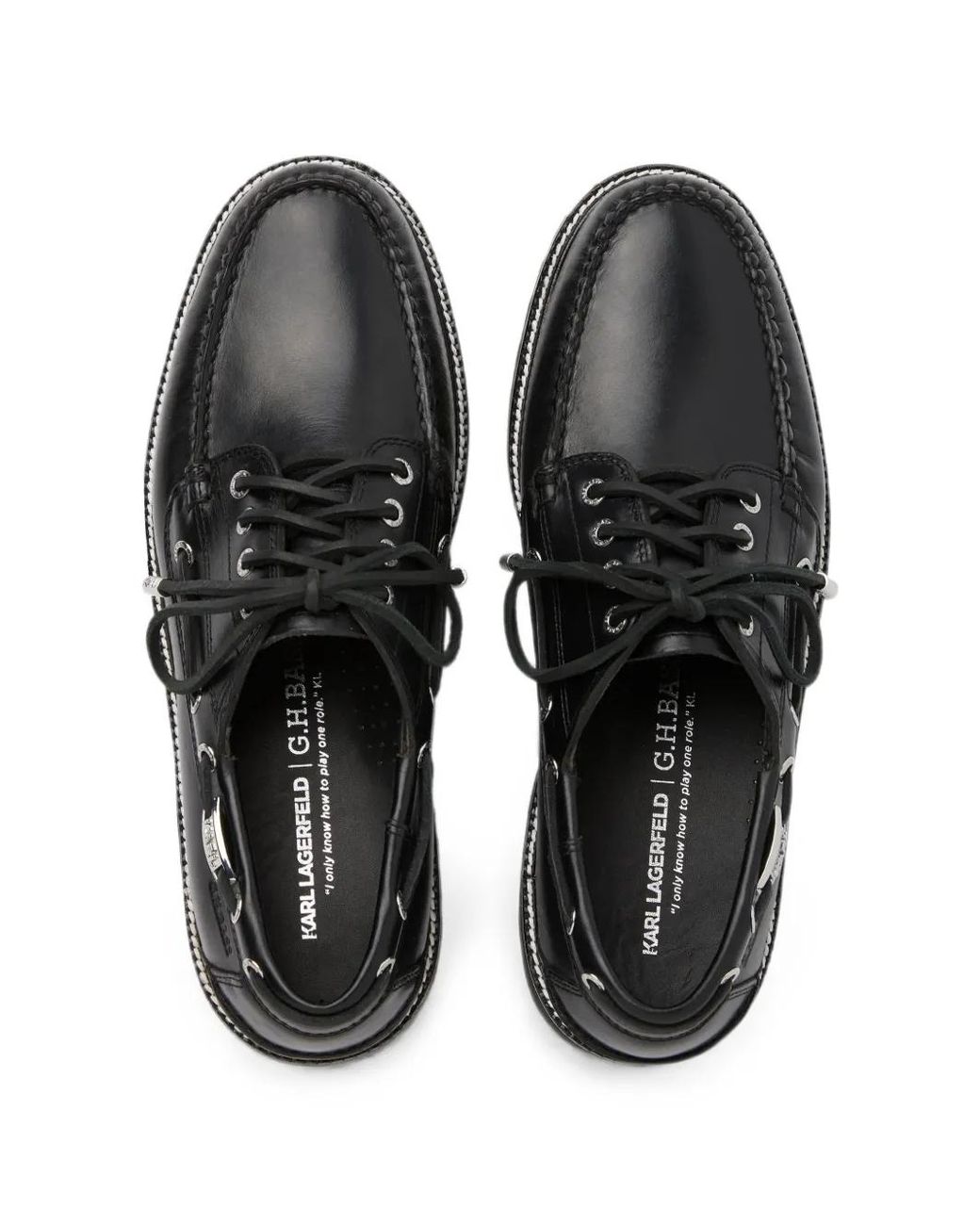 Karl Lagerfeld Black X G.H. Bass Boat Shoes for men