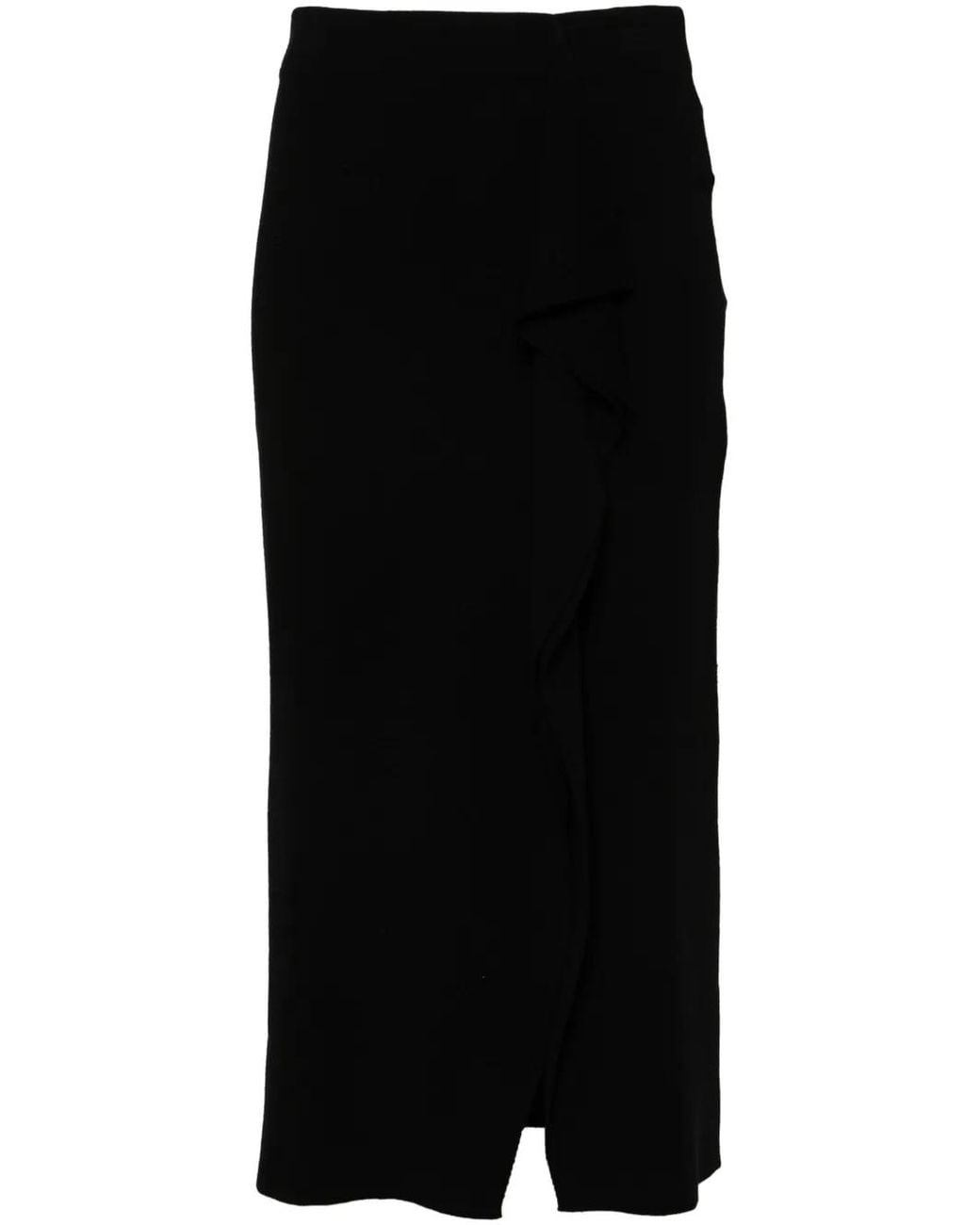 Falda Midi Drapeada P.A.R.O.S.H. de color Black