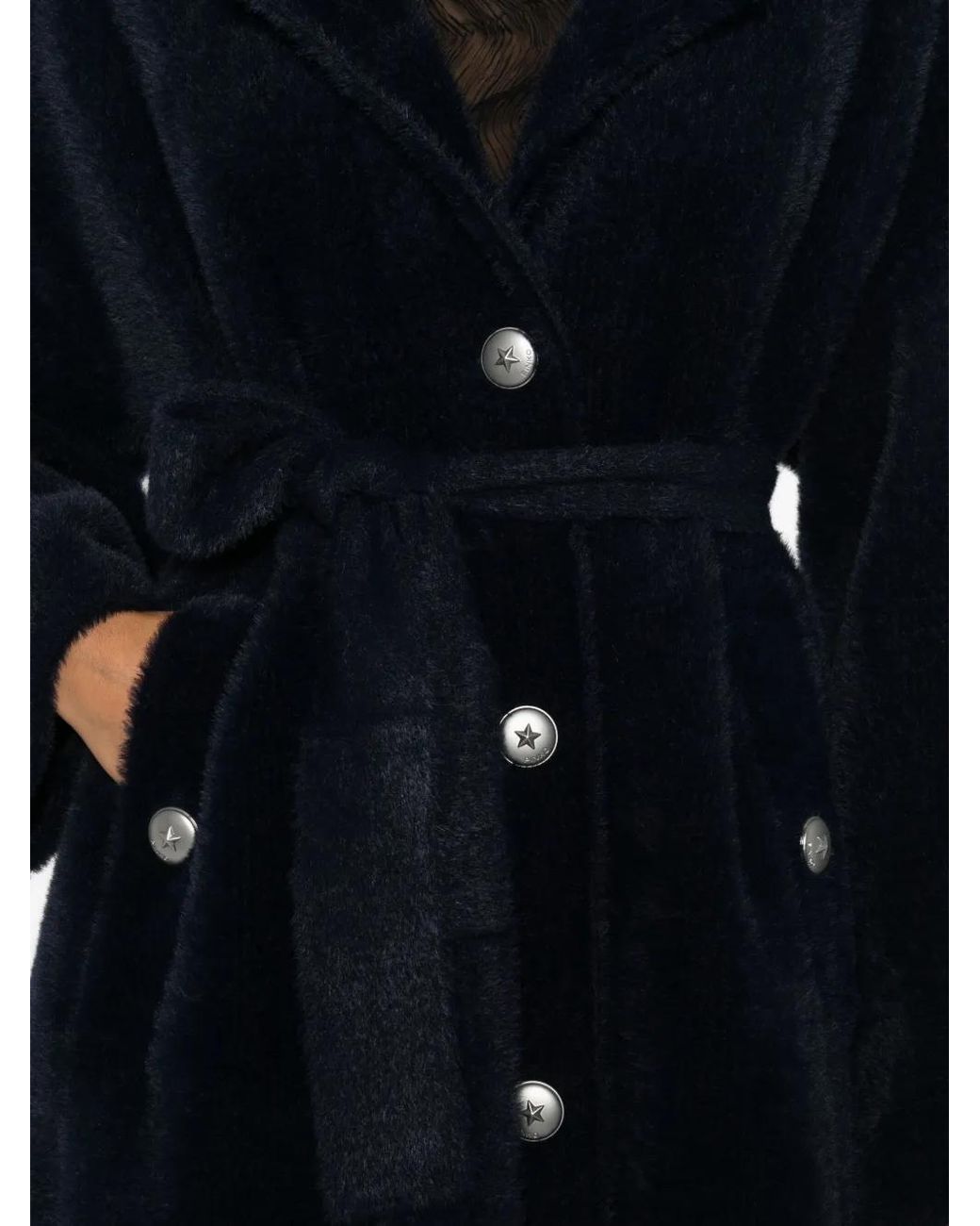 Pinko Blue Faux-Fur Coat