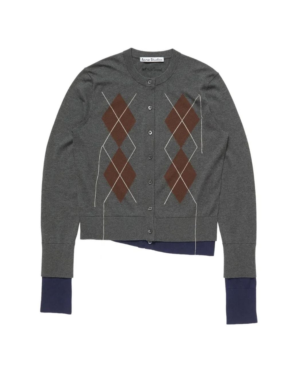 Acne Gray Double Layer Cardigan