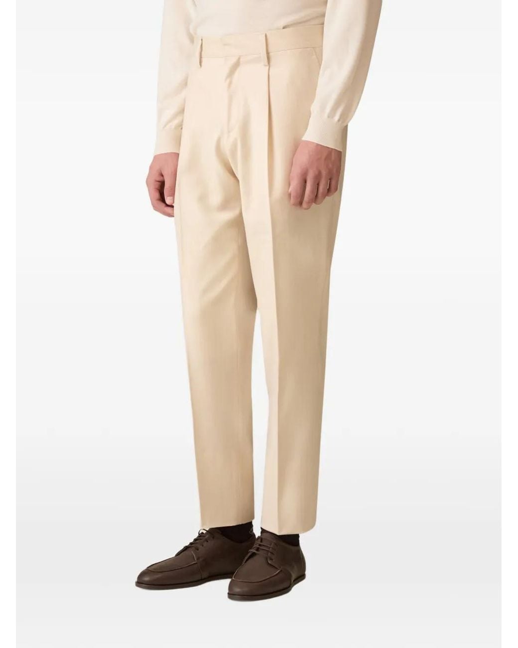 Lardini Straight Plooibroek in het White voor heren