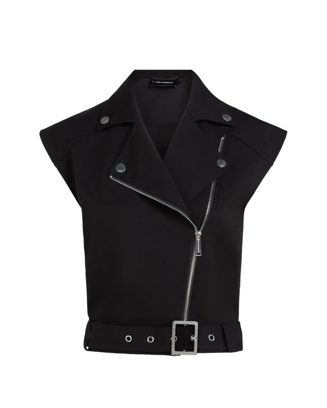 Karl Lagerfeld Black Biker Zip-Up Jacket