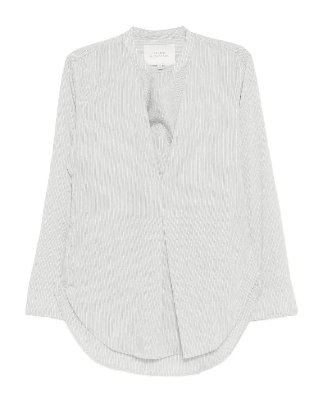 Studio Nicholson White Chalk Stripe Pampa Top