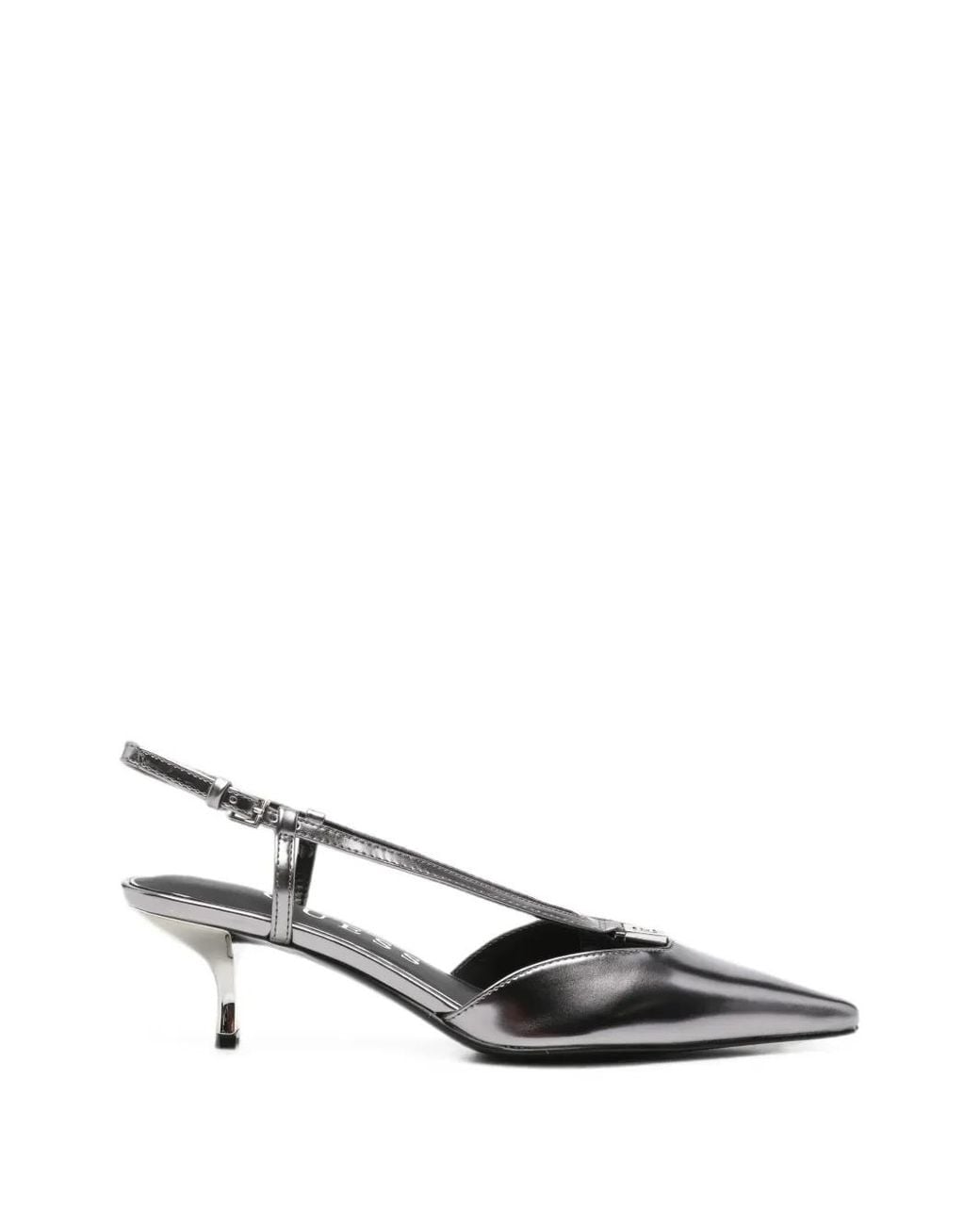 Guess White Pointed-Toe Slingback Pumps
