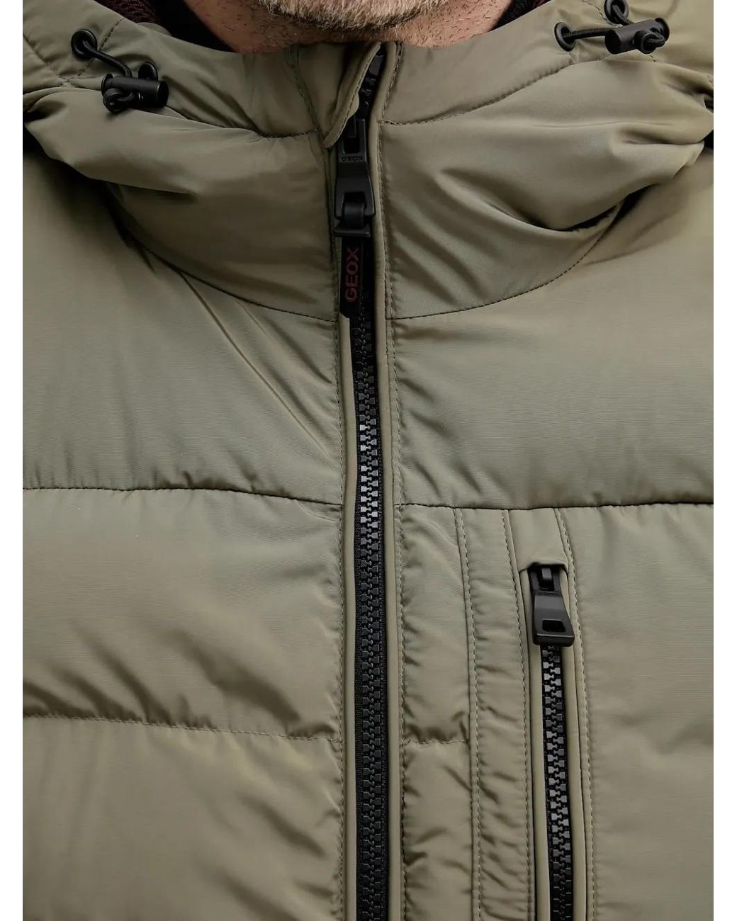 Geox Gray Zip-Pockets Padded Jacket for men