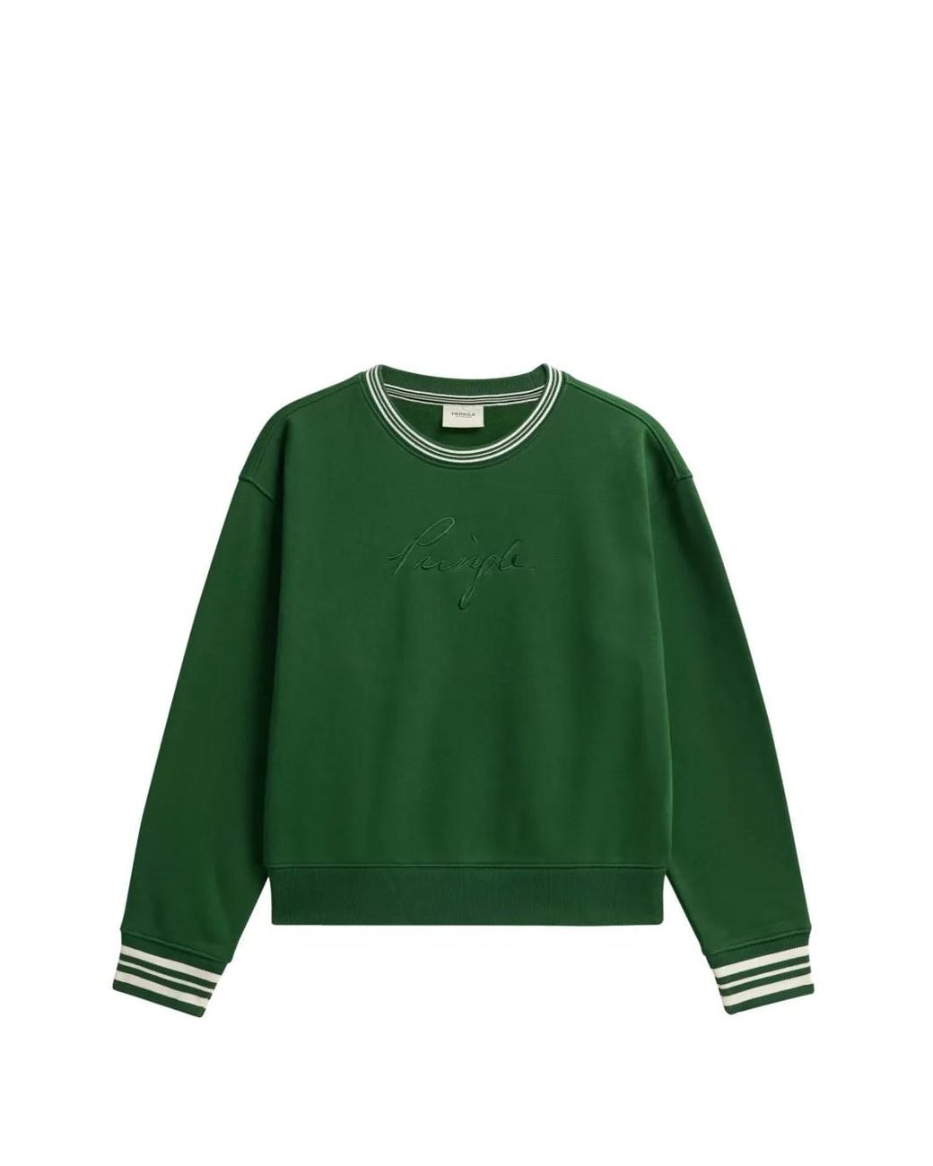 Pringle of Scotland Green Logo-Embroidered Piqué Sweatshirt