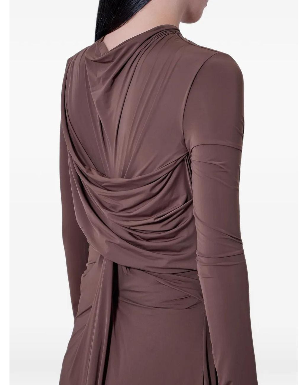 Entire studios Purple Robe Longue Asymétrique À Détail Drapé