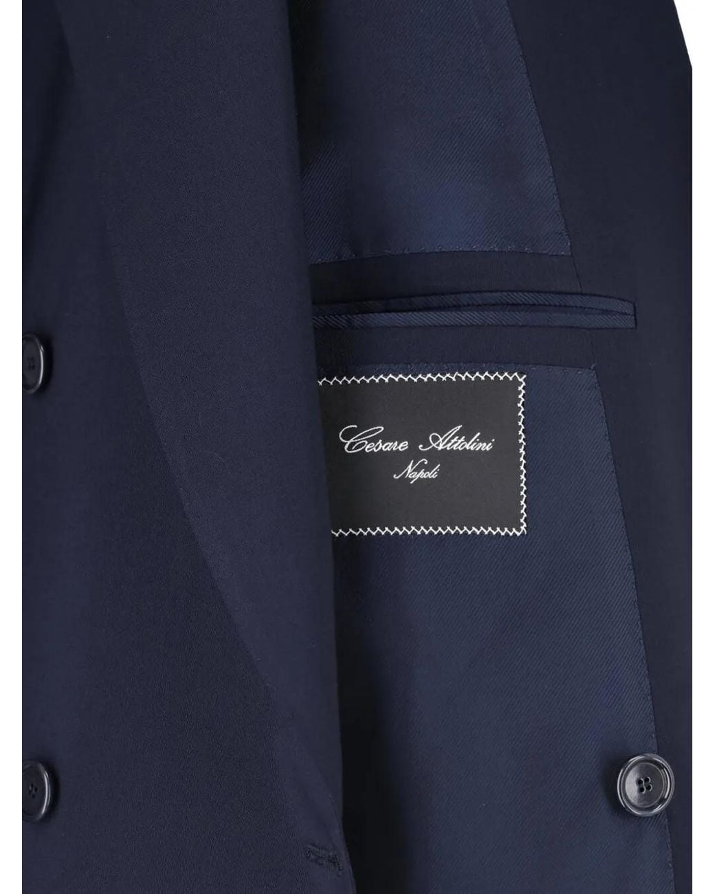 Cesare Attolini Blue Double-Breasted Suit for men