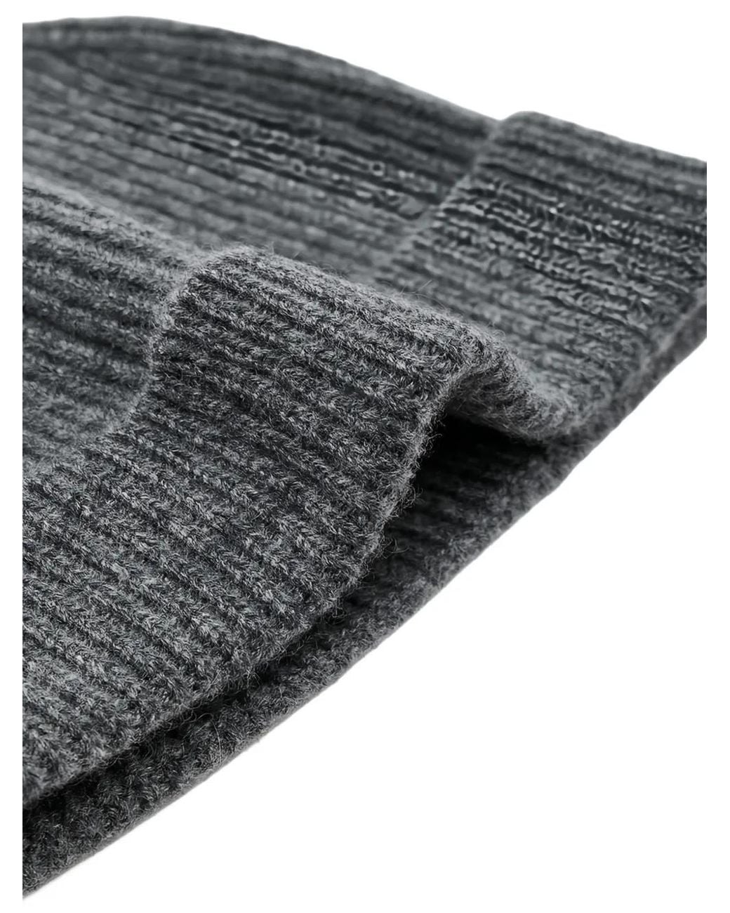 Extreme Cashmere Gray Ribbed-Knit Beanie Hat