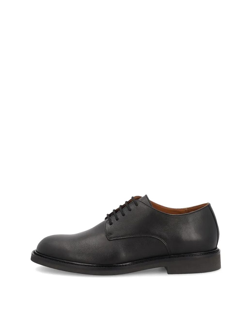 Frau Black Leather Lace-Up Derby Shoes for men