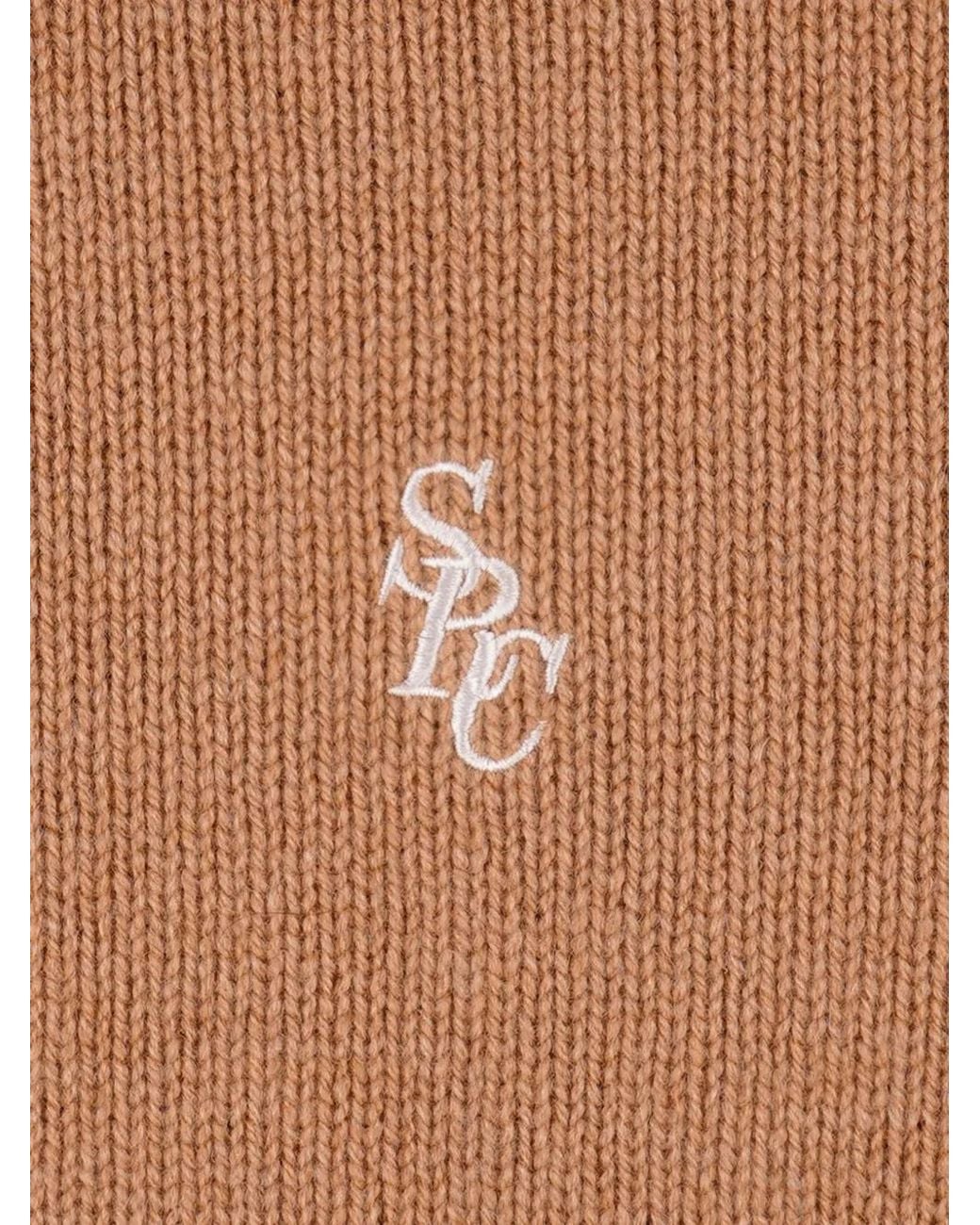 Sporty & Rich Natural Src Turtleneck Logo-Embroidered Sweater