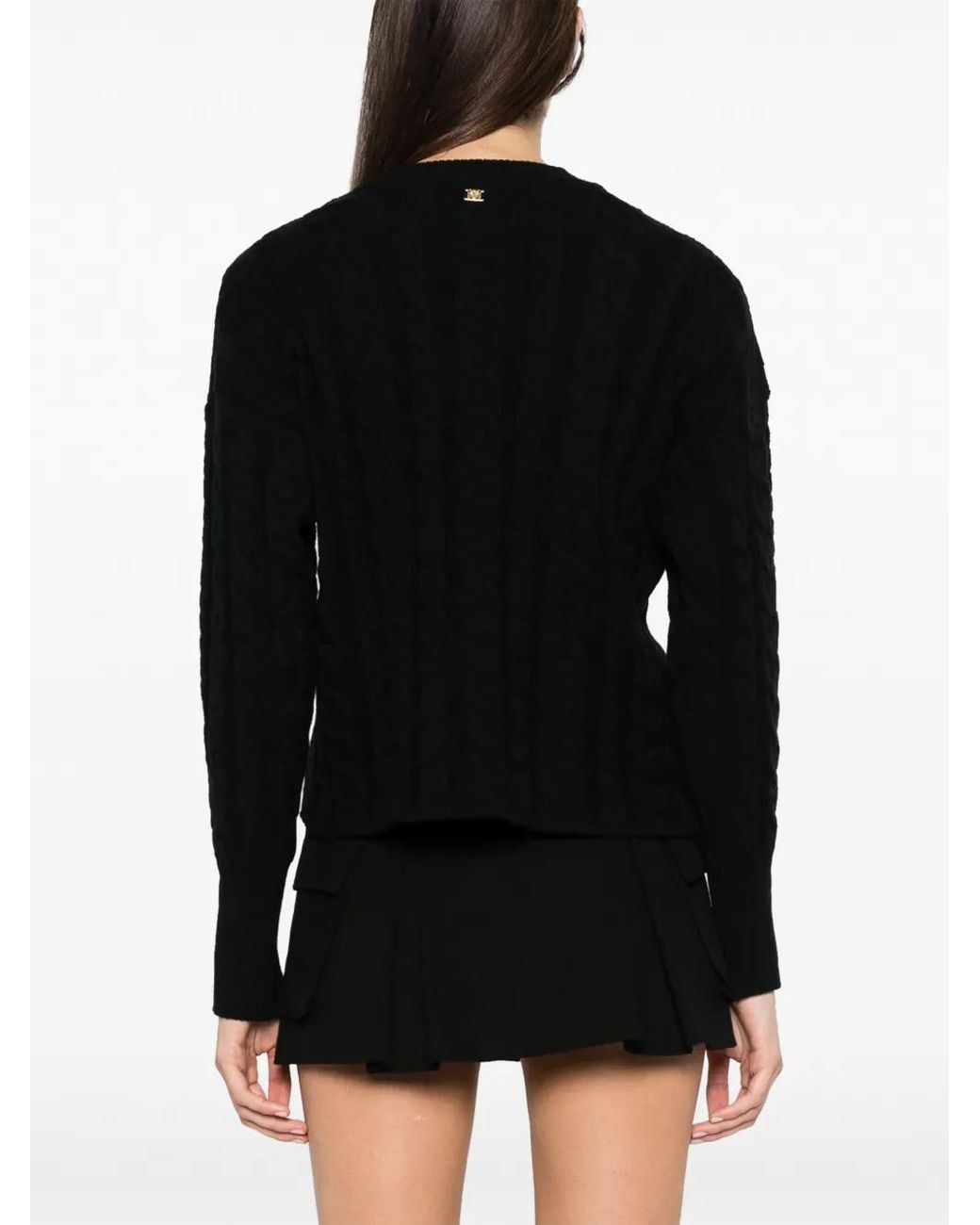 Pinko Black Armadillo Ribbed-Knit Jumper